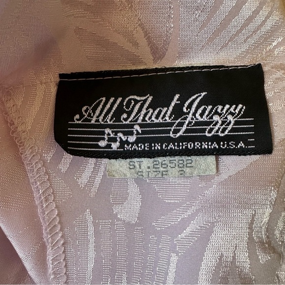 Vintage 80s All That Jazz Powder Pink Party Dress Flutter Sleeves Bow Back - Picture 12 of 16